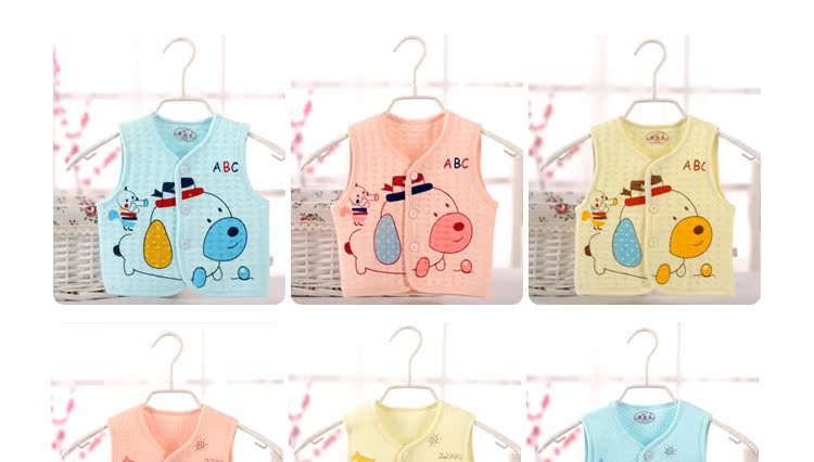 Mùa xuân và mùa thu bé vest nam giới và phụ nữ bé cotton phần mỏng dày quần áo trẻ em không tay vest vest mua 2 tặng 1 miễn phí