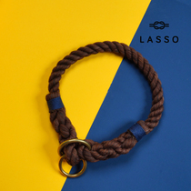 Brown Pet Dog Neckline Traction Rope Shoulder Back Training P Chain Small Large Canine Casrobe Adjustable