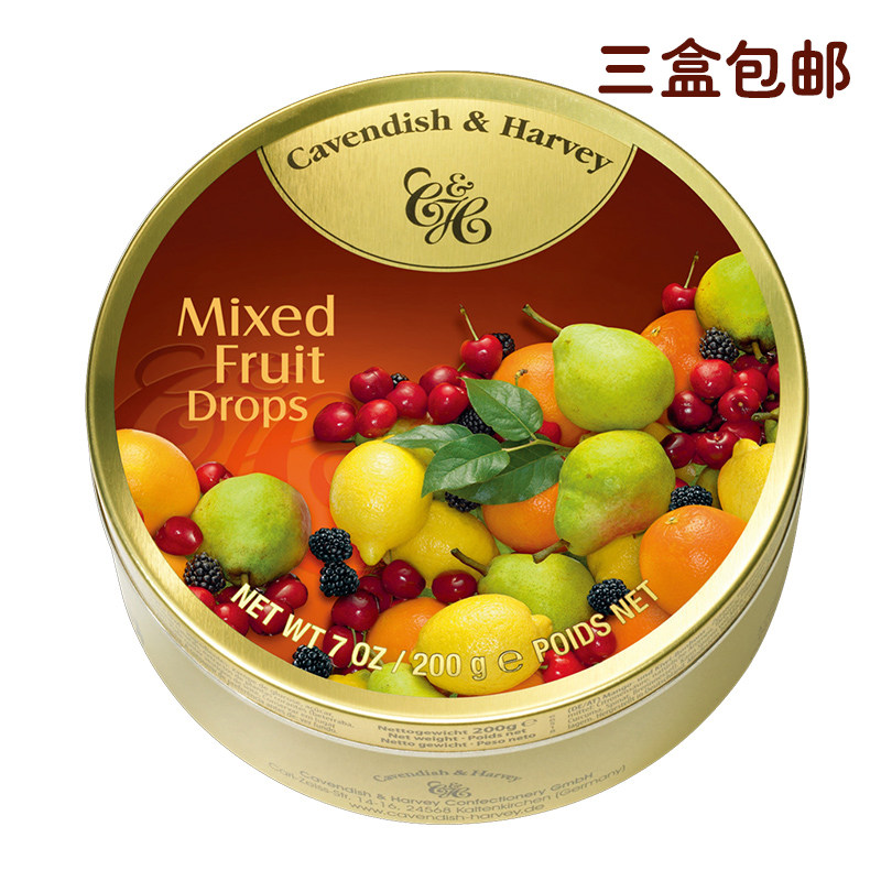 German original box imported Jiayun candy 200g rich in fruit juice fruit candy multi-flavored assorted hard candy iron box