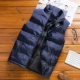 Áo vest nam vest cổ áo cotton cổ áo phù hợp với mùa thu đông mùa đông áo khoác không tay cỡ lớn ấm áp