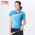 Li Ning mặc cầu lông nam và nữ áo khoác nhanh khô mùa hè vài bộ đồ thể thao tay áo ngắn mua quần áo cầu lông vợt cầu lông lining Cầu lông
