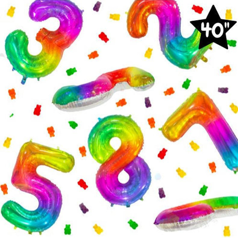 40 Inch Large Jelly Color Digital Balloon Children Adults Birthday Decorations Party Photo Online Red Party Pint-Taobao