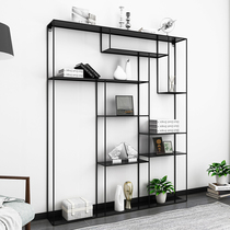 Nordic simple bookshelf living room shelf partition floor-to-ceiling wrought iron flower stand office display stand modern entry cabinet