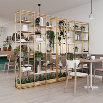 Nordic metal partition wrought iron bookshelf office entrance screen floor multi-storey bookshelf café decorative shelf