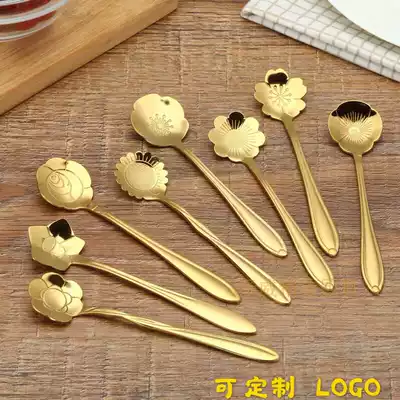Sakura Japanese girl heart new stainless steel cute mixing spoon with gift spoon ice cream sugar spoon dessert spoon