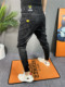 Spring men's slim-fitting black velvet harem denim casual pants for Internet celebrity social guys versatile leggings