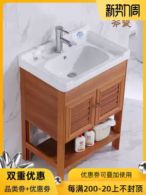 Small apartment floor-to-ceiling washbasin washbasin cabinet combination balcony Ceramic one-piece washbasin Powder room washbasin
