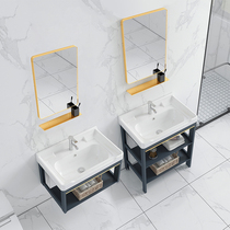 Small apartment washbasin cabinet combination bathroom washbasin Simple washbasin integrated sink Household washbasin cabinet