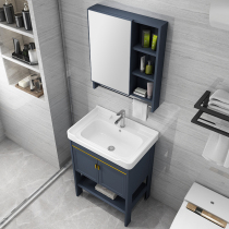 Floor-to-ceiling washbasin Small apartment cabinet combination balcony Ceramic washbasin integrated washbasin Bathroom washbasin