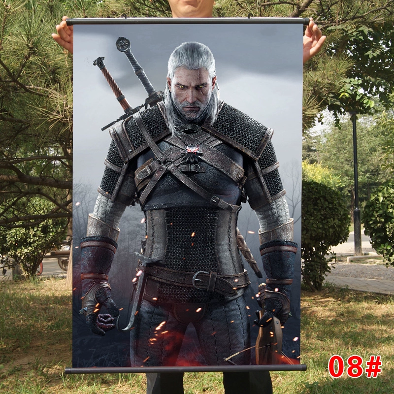 The Witcher 3 săn bắn hoang dã xung quanh trò chơi treo cuộn cuộn tranh sói trắng Glem Shiri áp phích trò chơi - Game Nhân vật liên quan