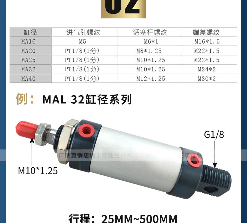 Цилиндр tmal20迷你气缸铝合金小型气动16/20/25/32/20x25x50x75x100现货 TPM
