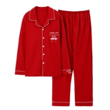 Хлопковая осенняя пижама для влюбленных, летний красный чай улун Да Хун Пао подходит для мужчин и женщин, лонгслив, нарукавники, праздничнный комплект