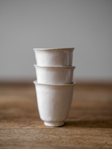 Spot Japanese ceramist Shu Tomakazan handmade white glaze ceramic Kung Fu small teacup Single cup