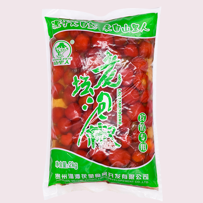 Mountain people Old altar Bubble Pepper 2kg beads pretzels Guizhou specialite Pepper Red Light Cage Pretzels Pepper-pepper Pepper Frog