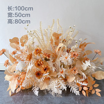 New autumn and winter Orange Chinese wedding celebration venue simulation flower row road guide Flower Ball rural yard decoration flower row
