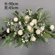 New rural yard wedding celebration simulation flower road guide flower volleyball decoration stage scene layout scene flower stand