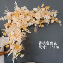 New rural yard wedding ceremony simulation silk flower hanging flower diagonal flower field row Flower Ball stage layout decorative flower