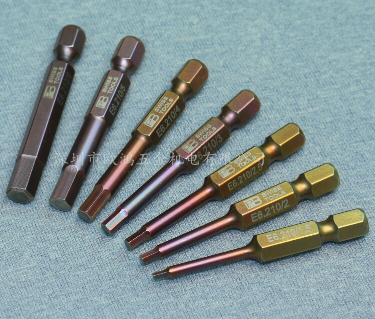 Imported Swiss PB E6 210 1 5 2 2 5 3 4 5 6mm tool 1 4quot precision hexagon socket head