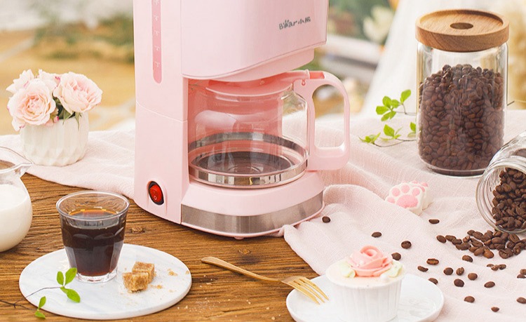 máy xay cafe cầm tay Gấu / gấu Máy pha cà phê KFJ-A07V1 tự động bình nhỏ pha cà phê nhỏ giọt của Mỹ - Máy pha cà phê giá máy pha cà phê cho quán