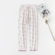 Mùa thu cotton pyjama phụ nữ hoạt hình in quần thun đầu quần nhà cotton thoáng khí phần mỏng kích thước lớn quần quần jean ống rộng nam
