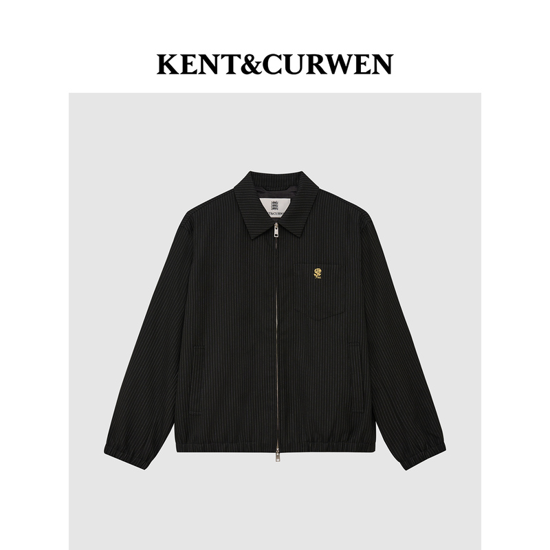 Liu Yuxin's Same Style Kent&Curwen Rose Series 26 New Striped Harrington Jacket Liu Yuxin's Same Style Kent&Curwen Rose Series 26 New Striped Harrington Jacket