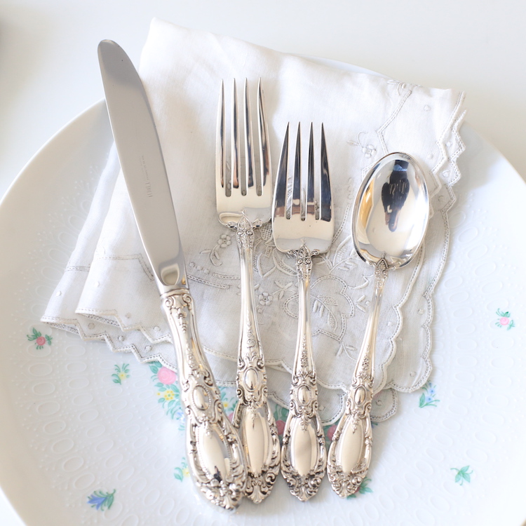 March Upper new American antique silver instrumental Towle Richard 925 pure silver salad fork sweet spoon cream knife