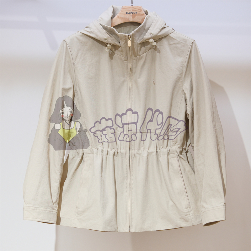 Hazzys 2026 Spring Women's Casual Jacket with Hidden Hood, Versatile Outerwear Asvsu0Dau06