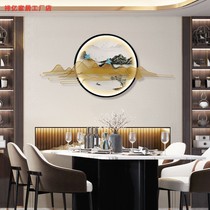 New Chinese-style living room hand-painted landscape wall hanging light luxury wall decoration iron pendant sofa background wall three-dimensional wall decoration