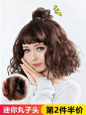 Wig Women's hair ring grab clip Mini half meatball hair wig package plate hair device Hair accessories natural fluffy bud headdress