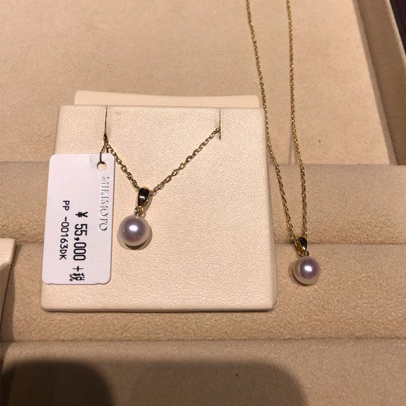 Japan Kyoto MIKIMOTO Mikimoto Seawater Pearl 18K Gold Necklace Big Pearl Silver Necklace Fashion
