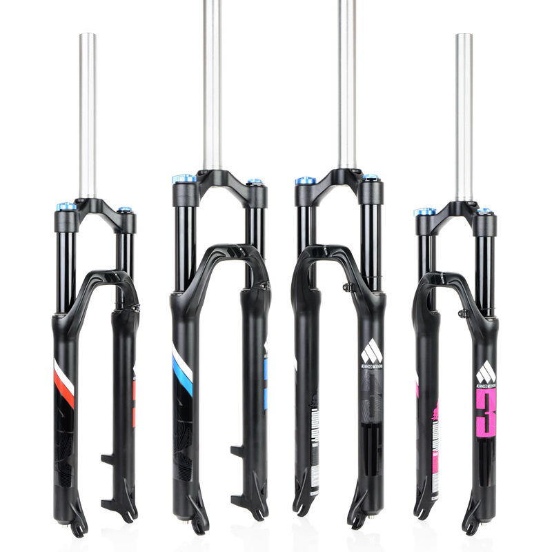 18 AM TG3 Climbing Bike Damping Front Fork 26 27 5 Inch Ultra Light Extinction Black Tube Air Pressure Front Fork