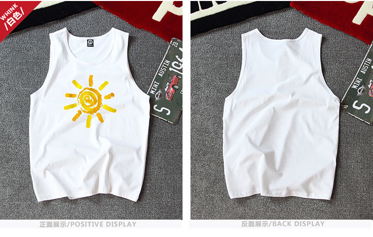 Mùa hè Yu Wenle vest cotton cổ tròn thoáng khí mồ hôi thể thao Tuổi trẻ lỏng áo vest thể thao cỡ lớn ao thể thao