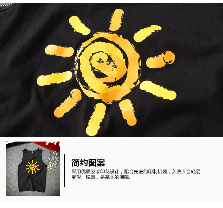 Mùa hè Yu Wenle vest cotton cổ tròn thoáng khí mồ hôi thể thao Tuổi trẻ lỏng áo vest thể thao cỡ lớn ao thể thao