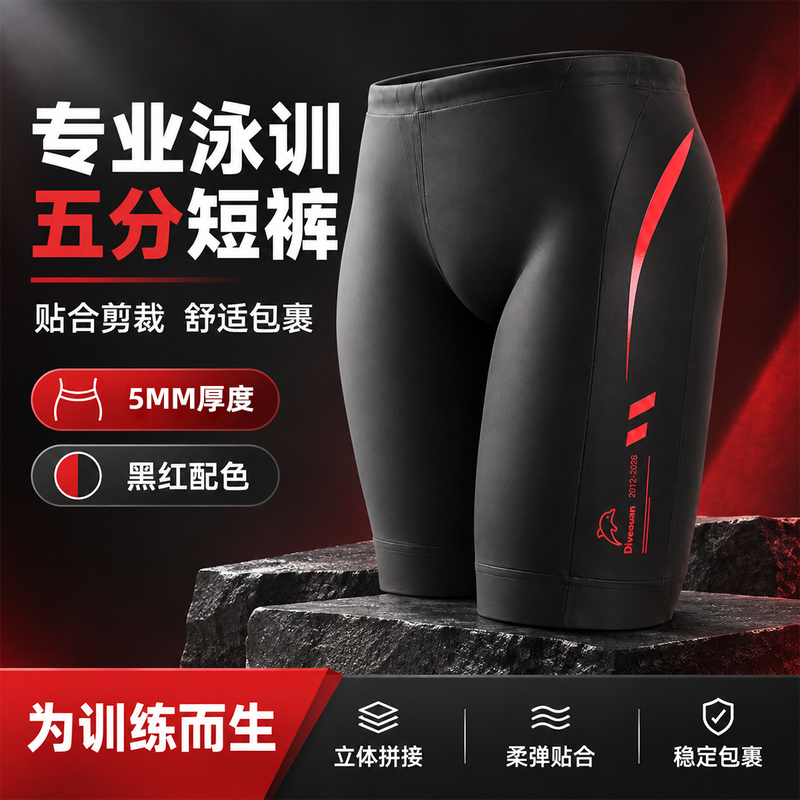 New 5mm High Buoyancy Swimming Trunks for Triathlon, High-End Adult Swimming Trunks for Men, Comfortable Smooth-Surface Five-Point Swimming Trunks New 5mm High Buoyancy Swimming Trunks for Triathlon, High-End Adult Swimming Trunks for Men, Comfortable Smooth-Surface Five-Point Swimming Trunks