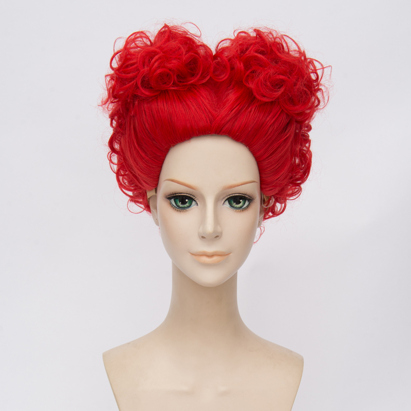 Alice in Wonderland 2 Red Queen White Queen Queen of Hearts Red Heart Wig