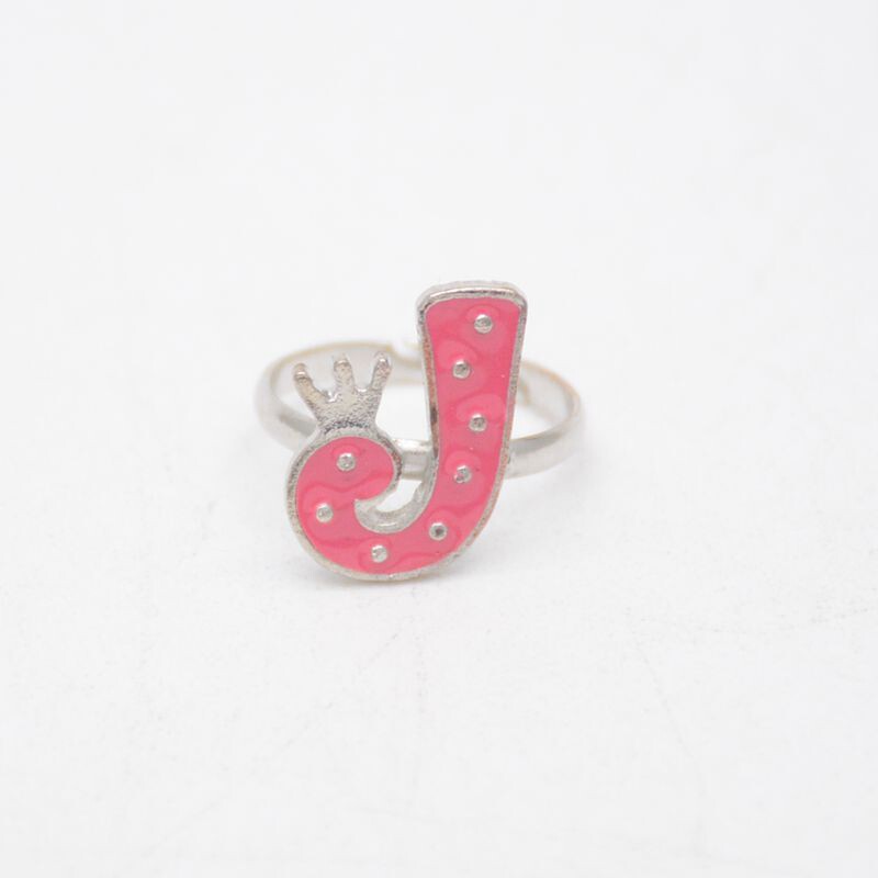 Initial Charm Enamel Ring: Your Chic Pinky/Knuckle Statement - Detail image 3