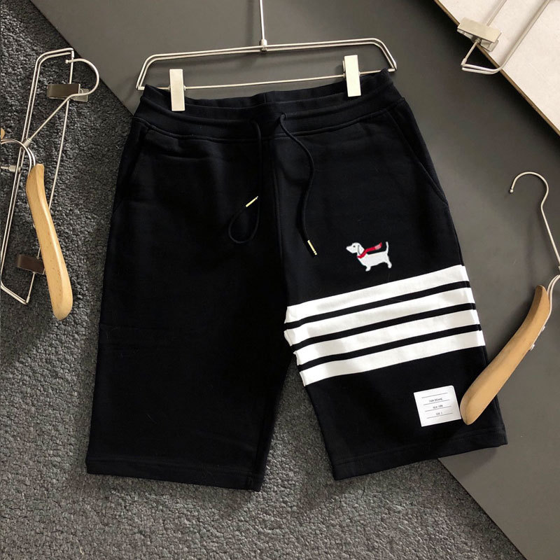 Tb Shorts Unisex Casual Sweatpants Summer New Style Puppy Four-Bar Pure Cotton Couple's Five-Point Sports Shorts Beach Shorts Trendy
