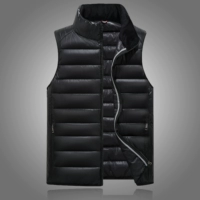 Mùa xuân và mùa thu mỏng xuống cotton không tay đứng cổ áo vest nam trung niên áo vest lỏng bên ngoài vest nhỏ áo ấm nam mùa đông