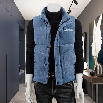 Thickened and warm korean style corduroy vest vest