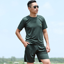 Camouflage physical training suit suit mens summer short sleeve camouflage suit set quick-drying T-shirt military fan physical suit womens T-shirt