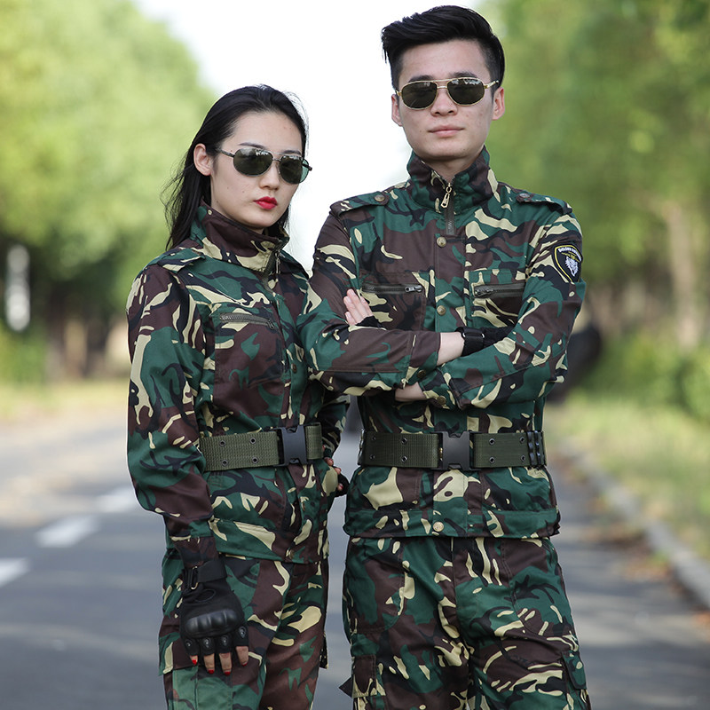 Spring and summer thin section camouflage suit male military training uniform high school student uniform military fan work clothes labor insurance pants female