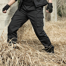 Black camouflage suit men spring and autumn summer military fans tactical pants security work pants women wear-resistant training pants
