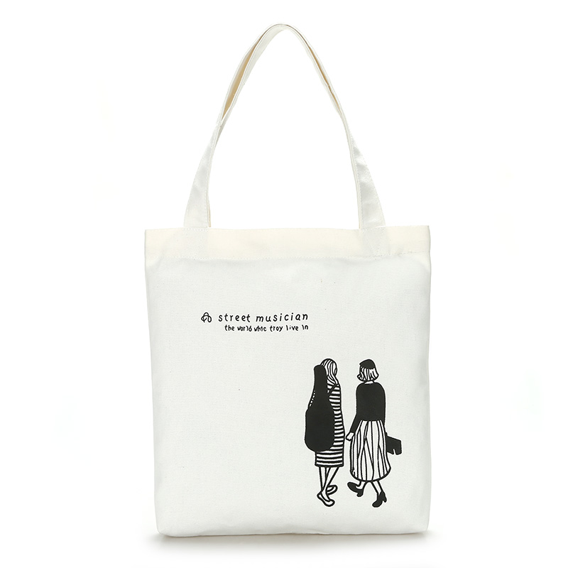 Small fresh canvas bag Korean version shoulder bag female literary handbag student school bag casual large-capacity shopping bag