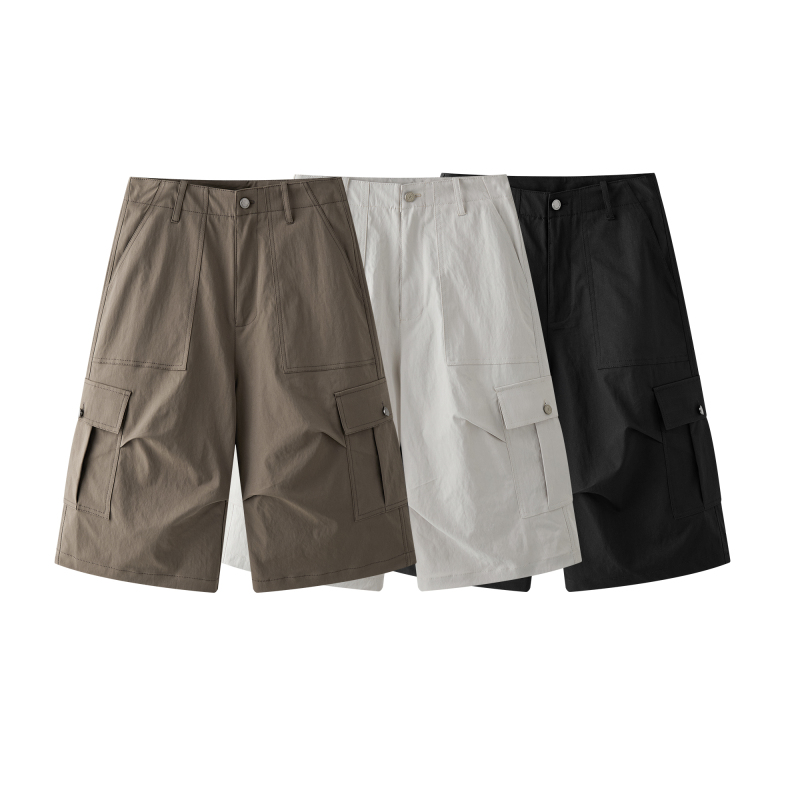 Mag 2025 Spring/Summer New Vintage Workwear Pants Japanese Style Casual Versatile Trendy Brand Multi-Pocket Loose Cropped Pants