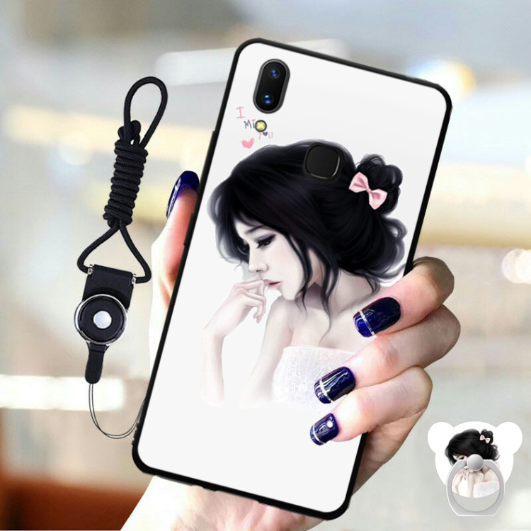 Vivoy85 Mobile Shell vivo y85a Cover V1801A0 Dây buộc voviv9 Nhẫn Viofy trọn gói V18o1Ao i vivoZ1 Nam zl zi Nữ Z1 Phim hoạt hình Nhật Bản và Hàn Quốc - Nhẫn nhẫn bạch kim nam