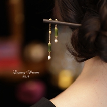 Wooden hair female summer simple modern flaggown high-sense aquatic pearl long stream pearl hair hair hair hair decoration