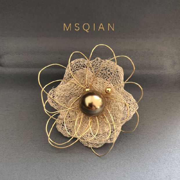 芊 Baroque trâm cài phụ kiện không khí thanh lịch nữ mẫu cổ áo bướm khóa cổ áo hoa trâm cài áo hàn quốc