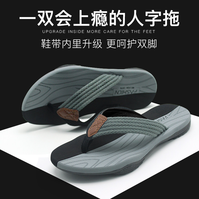 Men’s 2026 New Summer Flip Flops Non-Slip Thick Sole Beach Slippers Large Size Soft Slides