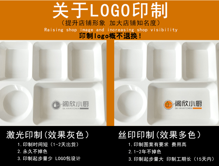 Melamine giả sứ đa phân chia sáu tấm lưới trường thức ăn nhanh tấm hình chữ nhật thương mại bộ đồ ăn nhà hàng căng tin bộ - Đồ ăn tối đĩa dùng 1 lần