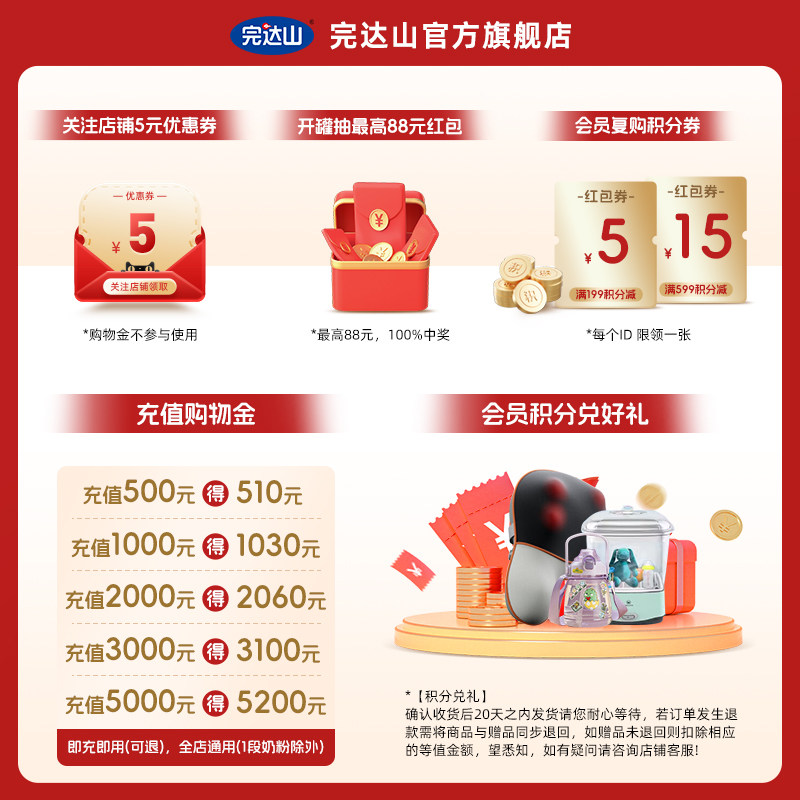 [New National Standard] Wanda Shan Yuan Milk Zhenyi Stage 3 Infant Formula Milk Powder for 1-3 Year Olds 818g*6 Cans